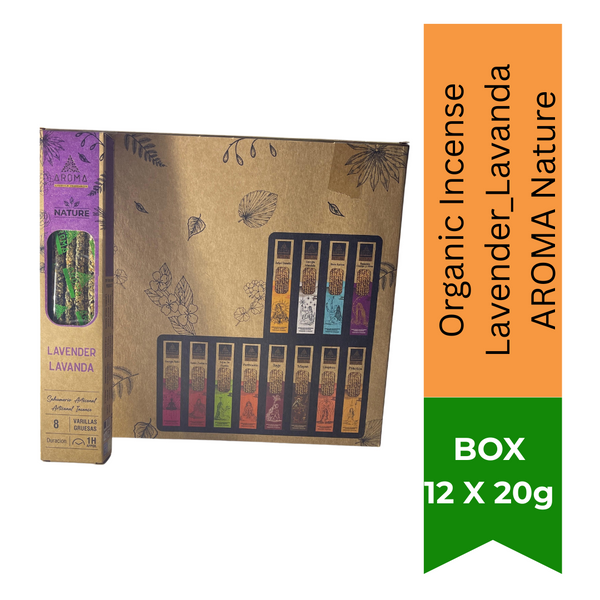 Organic Incense Lavender_Lavanda AROMA Nature - 8 sticks 1h duration