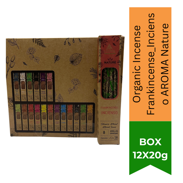 Organic Incense Frankincense_Incienso AROMA Nature - 8 sticks 1h duration