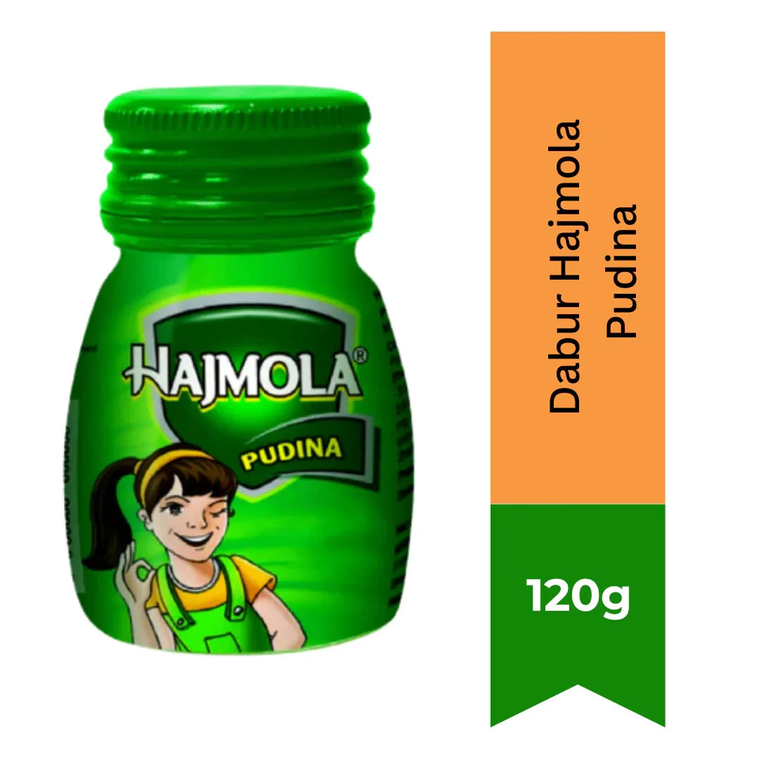 Dabur Hajmola Pudina Digestive Tablets (Mint Pachak Churan) | 120 Tablets - Tangy Ayurvedic Herbal Chews for Quick Bloating Gas & Heartburn Relief | South Africa | India Bazaar