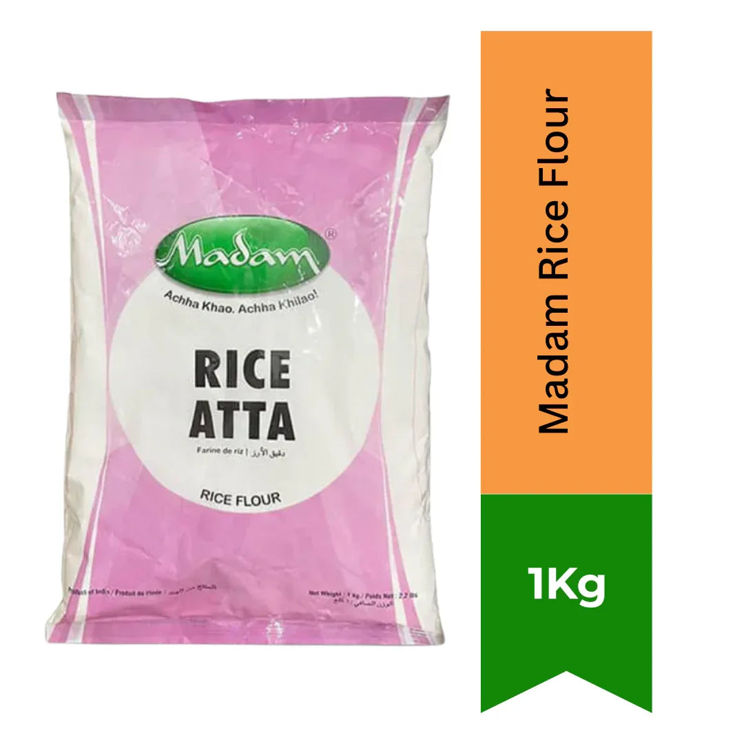 Madam Rice Flour (Chawal Ka Atta / Choka No Lot) | 1kg - Premium Fine Ground Gluten-Free Flour for Crispy Dosas, Murukku, Baking & Thickening | South Africa | India Bazaar