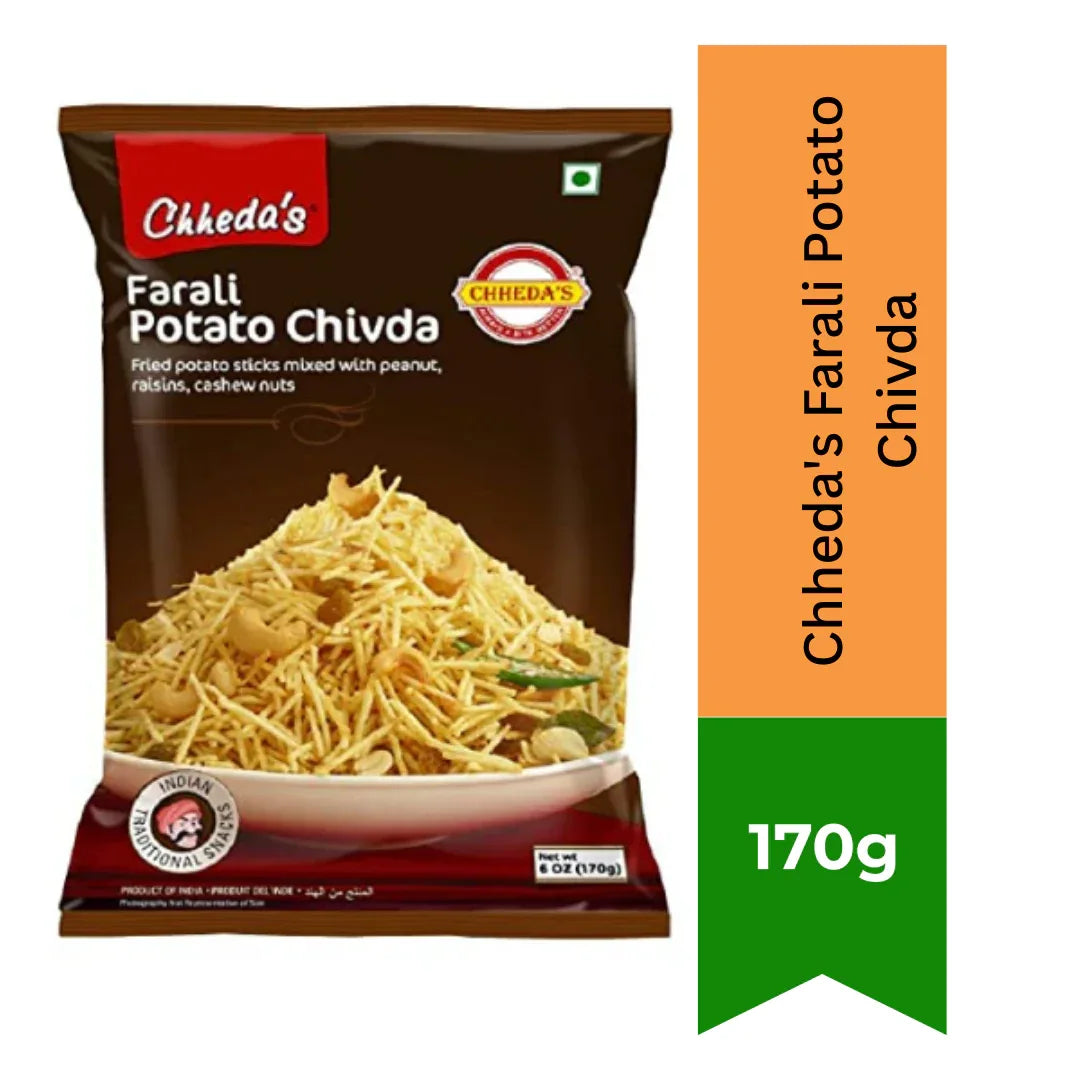 Chheda's Farali Potato Chivda (Aloo Sali Mix) | 170g - Sweet & Spicy Crispy Potato Sticks with Rock Salt, Ideal Fasting Upvas & Shravan Snack | South Africa | India Bazaar