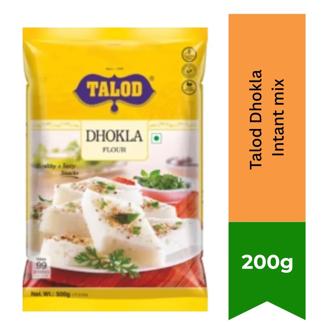 Talod Instant Dhokla Mix (Steamed Savoury Rice & Gram Lentil Cake) | 500g - Traditional Healthy Light Meal Premix for Spiced Evening Teatime Platter Snacking | South Africa | India Bazaar