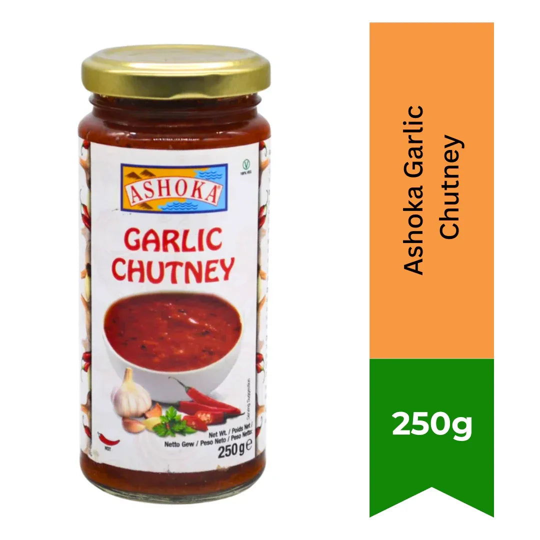 Ashoka Garlic Chutney (Lasun Chutney Sauce) | 250g - Bold Zesty Hot Condiment Spread for Vada Pav, Dosas & Evening Fried Savories | South Africa | India Bazaar