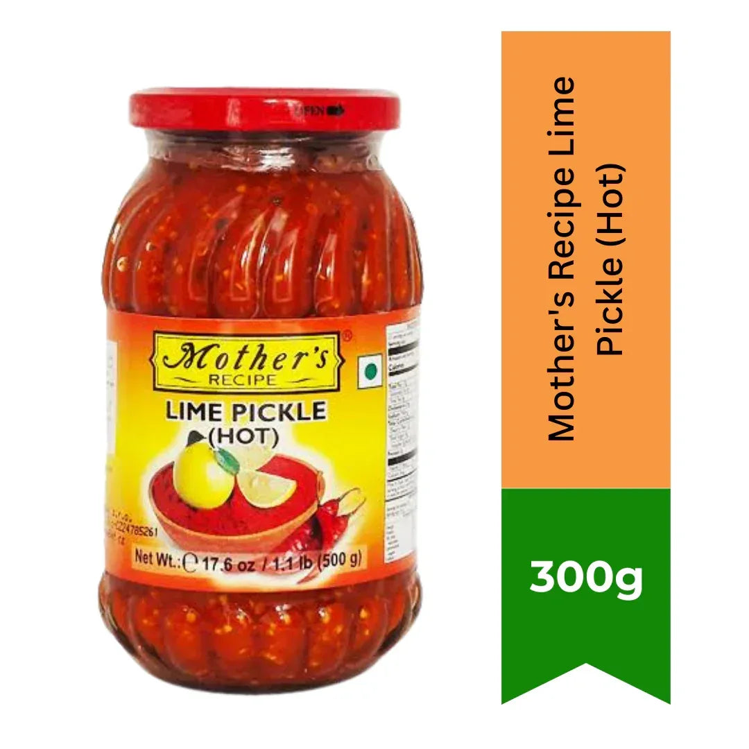 Mother's Recipe Lime Pickle Hot (Teekha Nimbu Ka Achar) | 300g - Spicy Traditional Sun-Cured Lime Slices for Rice & Parathas, Tangy Digestion Booster | South Africa | India Bazaar