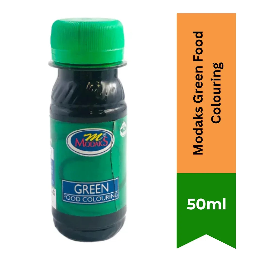 Modaks Green Food Colouring (Liquid Baking Colour) | 25ml - Concentrated Vibrant Liquid Dye for Mithai Sweet Decorating, Fondant, Icings & Cupcakes | South Africa | India Bazaar