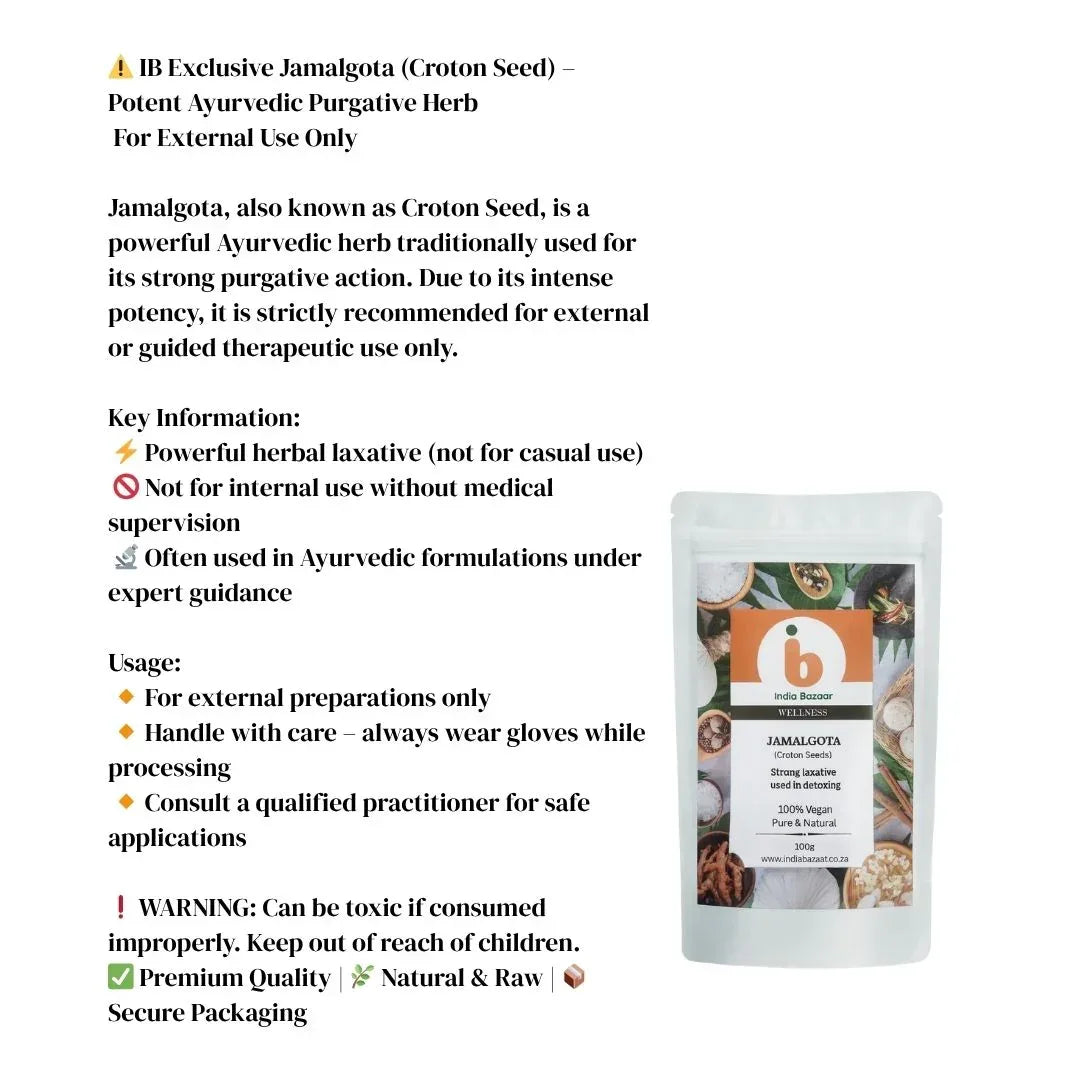 IB Wellness Jamalgota (Croton Seed) – Potent Ayurvedic Purgative Herb | For External Use Only