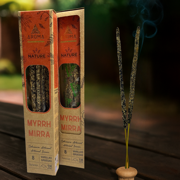 Organic Incense Myrrh_Mirra AROMA Nature - 8 sticks 1h duration