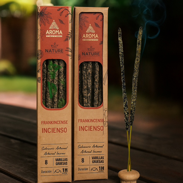 Organic Incense Frankincense_Incienso AROMA Nature - 8 sticks 1h duration