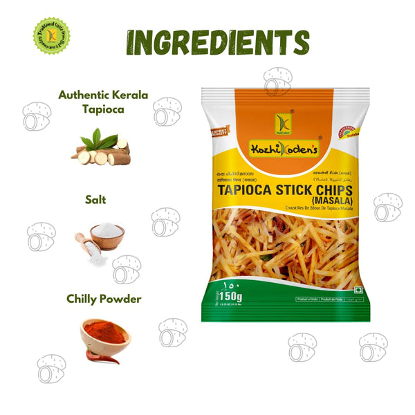 KOZHIKODEN'S Tapioca Stick Masala Chips | 150g