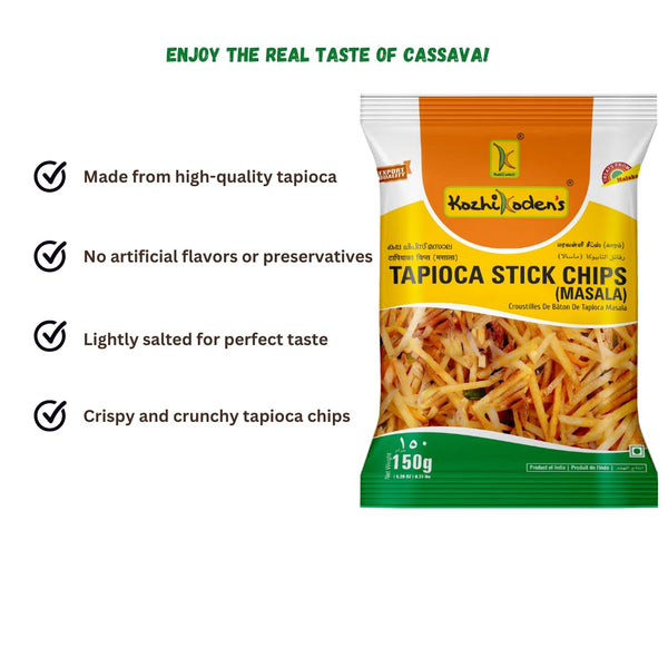 KOZHIKODEN'S Tapioca Stick Masala Chips | 150g