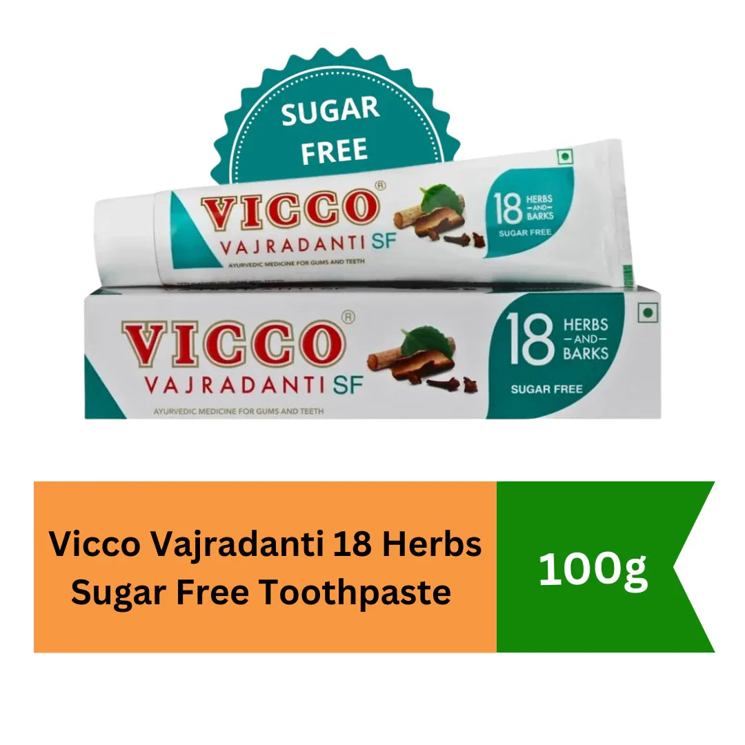 Vicco Vajradanti 18 Herbs Sugar Free Toothpaste | 100g - Diabetic-Friendly Ayurvedic Herbal Paste for Stronger Gums & Cavity Protection | South Africa | India Bazaar