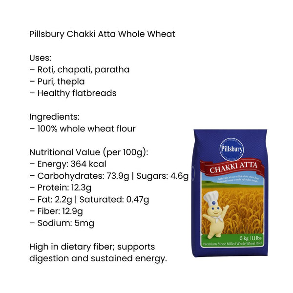 Pillsbury Chakki Atta Whole Wheat |BB:12.AUG.2026