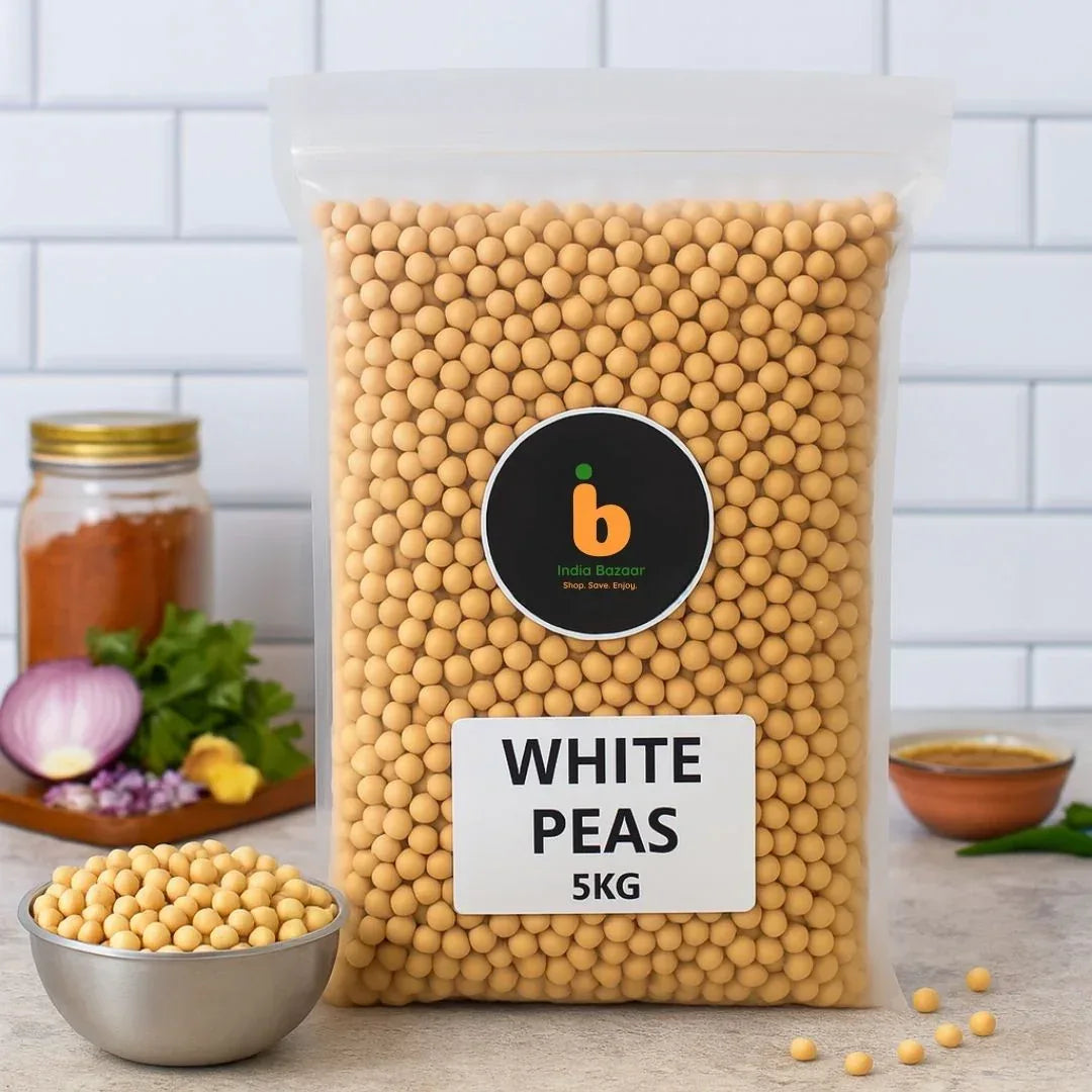 IB White Peas 5kg (Matar / Whole Peas) | Bulk Saver, High Protein & Great Value | Perfect for Soups, Curries & Meals | South Africa | India Bazaar