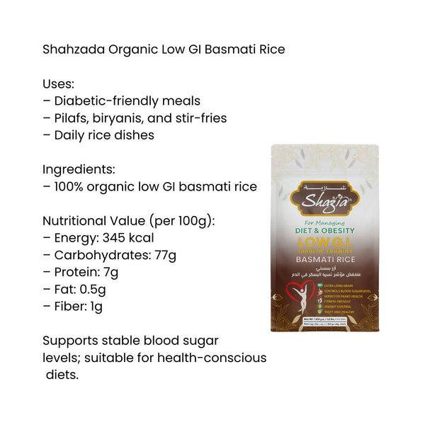 Shazia Low G.I. Diabetic Friendly Basmati Rice – Gesonde Keuse vir Mzansi