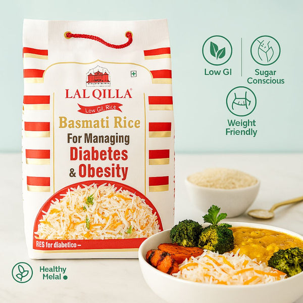 Lal Qilla Basmati Rice – Suitable for Diabetics & Obesity Care (Low GI, 5kg)