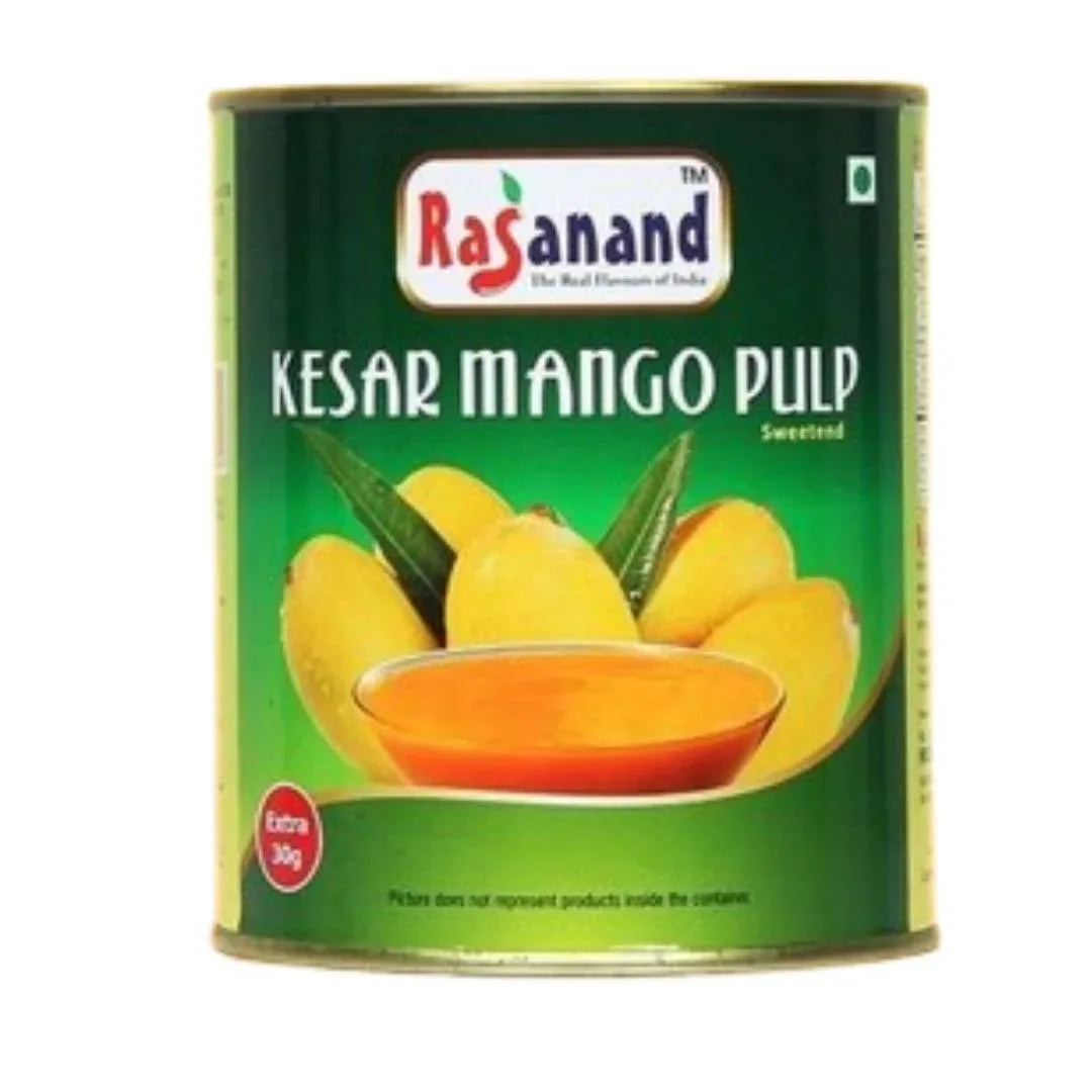 Rasanand Sweetened Kesar Mango Pulp (Aam Ras Canned) | 850g - Premium Aromatic Saffron Mango Puree for Milkshakes, Lassi & Festive Desserts | South Africa | India Bazaar