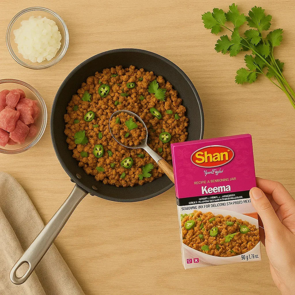 Shan Keema Masala (Spiced Ground Meat Mix) | 50g - Bold Pepper & Ginger Heavy Seasoning Blend for Savoury Stir-Fried Mince, Peas & Potato Dishes | South Africa | India Bazaar
