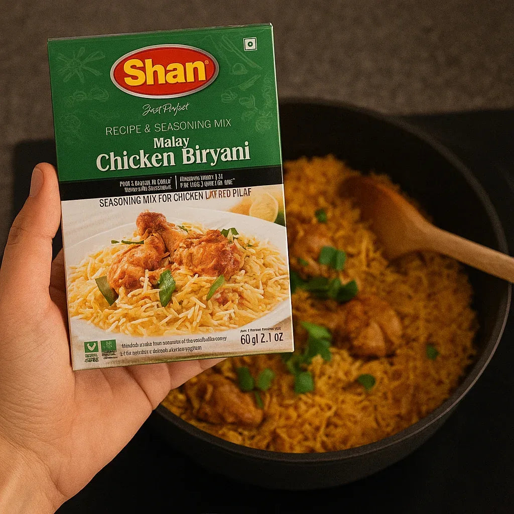 Shan Malay Chicken Biryani Seasoning and Recipe Mix | 60g - Zesty & Tangy Regional Spice Blend for Flavorful Slow-Cooked Poultry Rice Dishes | South Africa | India Bazaar