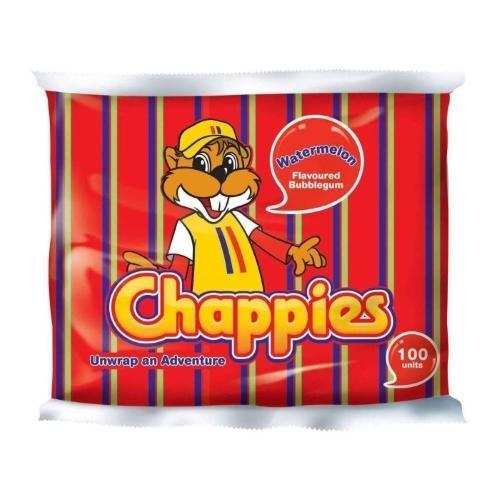 Chappies Watermelon Bubblegum Bulk Tub | 100-Piece Pack - Iconic Juicy Watermelon Flavoured Chewing Gum for Fun Blowing & Nostalgic Treats | South Africa | India Bazaar