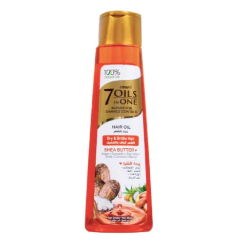 Emami 7 Oils In One Shea Butter Hair Oil | 200ml - Ultra-Light Repair Fluid for Dry & Brittle Hair, Ends Frizz & Split Ends for Intense Moisture | South Africa | India Bazaar