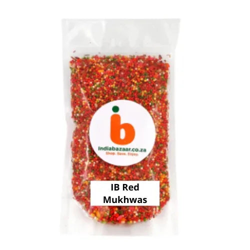 IB Red Mukhwas (Lal Somph Mouth Freshener) | 250g - Premium Fennel Seed Candy Blend for Refreshing Sweet Breath Confidence & Instant Post-Meal Digestion | South Africa | India Bazaar