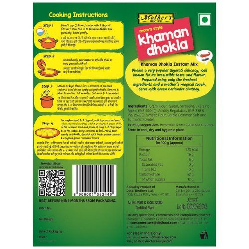 Mother's Recipe Khaman Dhokla Instant Mix |BB:27.JUN.2026