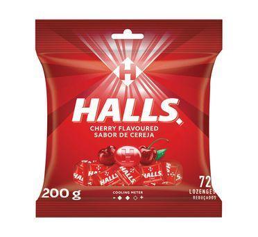 Halls Cherry Flavoured Lozenges Polybag | 72-Piece Bulk Pack - Sweet Cherry Sore Throat Soothing Drops for Mild Cough & Dry Mouth Relief | South Africa | India Bazaar