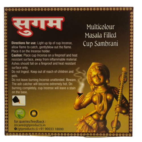 Sugam Multicolour Masala Filled Cup Sambrani