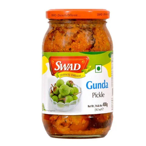 Swad Gunda Pickle (Spiced Cordia Myxa Berry Achar) | 400g - Traditional Gujarati Stuffed Berry Preserve in Mustard Oil, Chatpata Tangy Meal Side | South Africa | India Bazaar