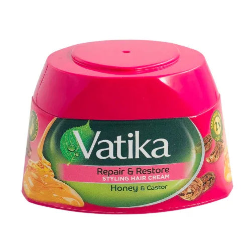 Dabur Vatika Repair & Restore Hair Styling Cream (Hair Cream) | 140ml - Premium Pure Hair Cream for Damage Repair, Styling & Nourishment | Delivers Strong, Shiny & Smooth Hair | South Africa | India Bazaar