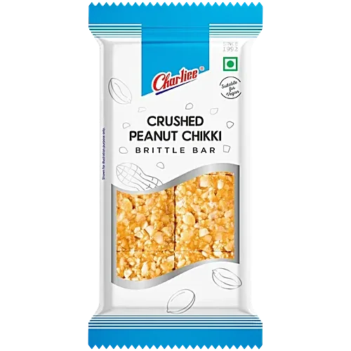 Charliee Crushed Peanut Brittle Peanut Chikki (Singdana Chikki) | Standard Pack - Sweet Crunchy Traditional Caramelised Sugar Nut Bar for High Energy Winter Snacking | South Africa | India Bazaar