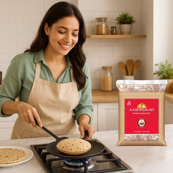 Aashirvaad Shudh Chakki Atta – 100% Pure Whole Wheat Flour, Stone-Ground Perfection|BB:24.OCT.2025
