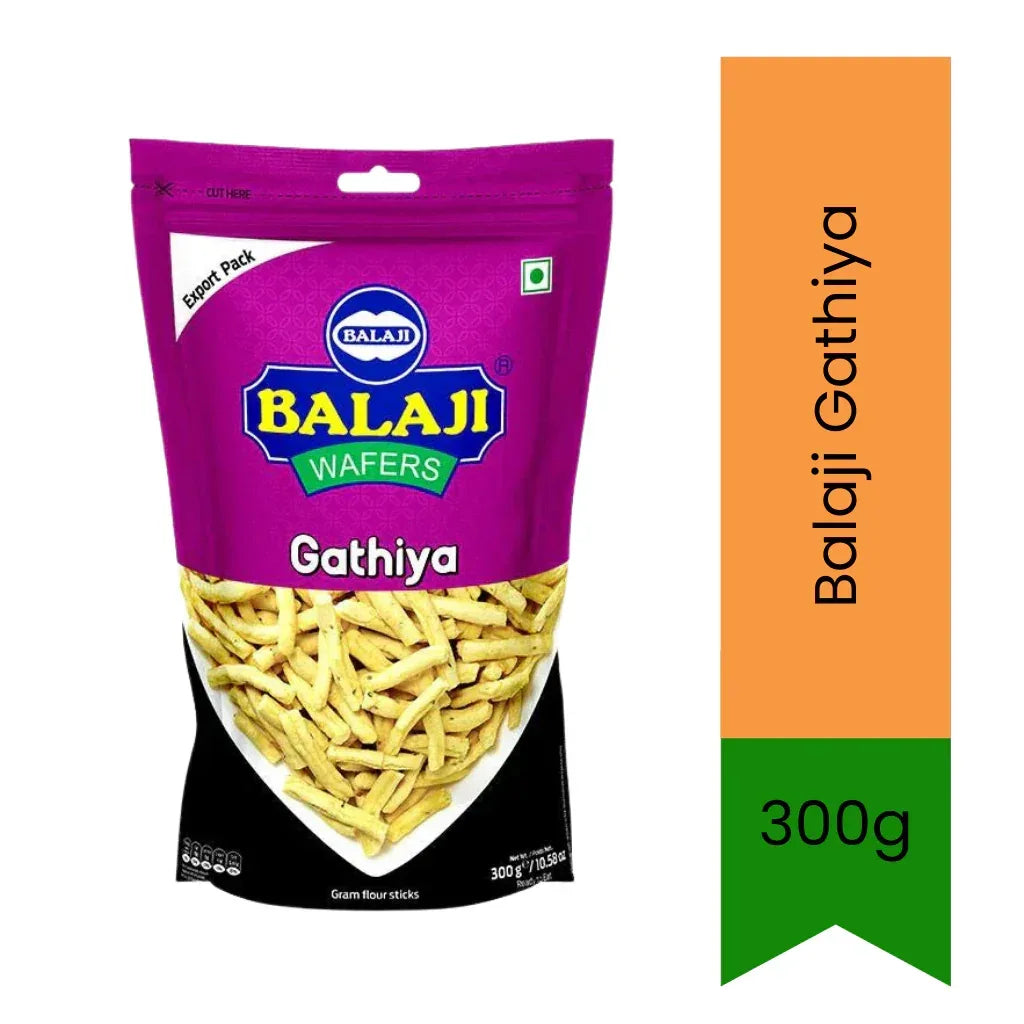 Balaji Gathiya Gram Flour Snacks (Besan Gathiya) | 300g - Traditional Gujarati Crispy Savoury Snacks for Festivals, Dipping in Chai & Breakfast, Mildly Spiced Soft Crunch | South Africa | India Bazaar