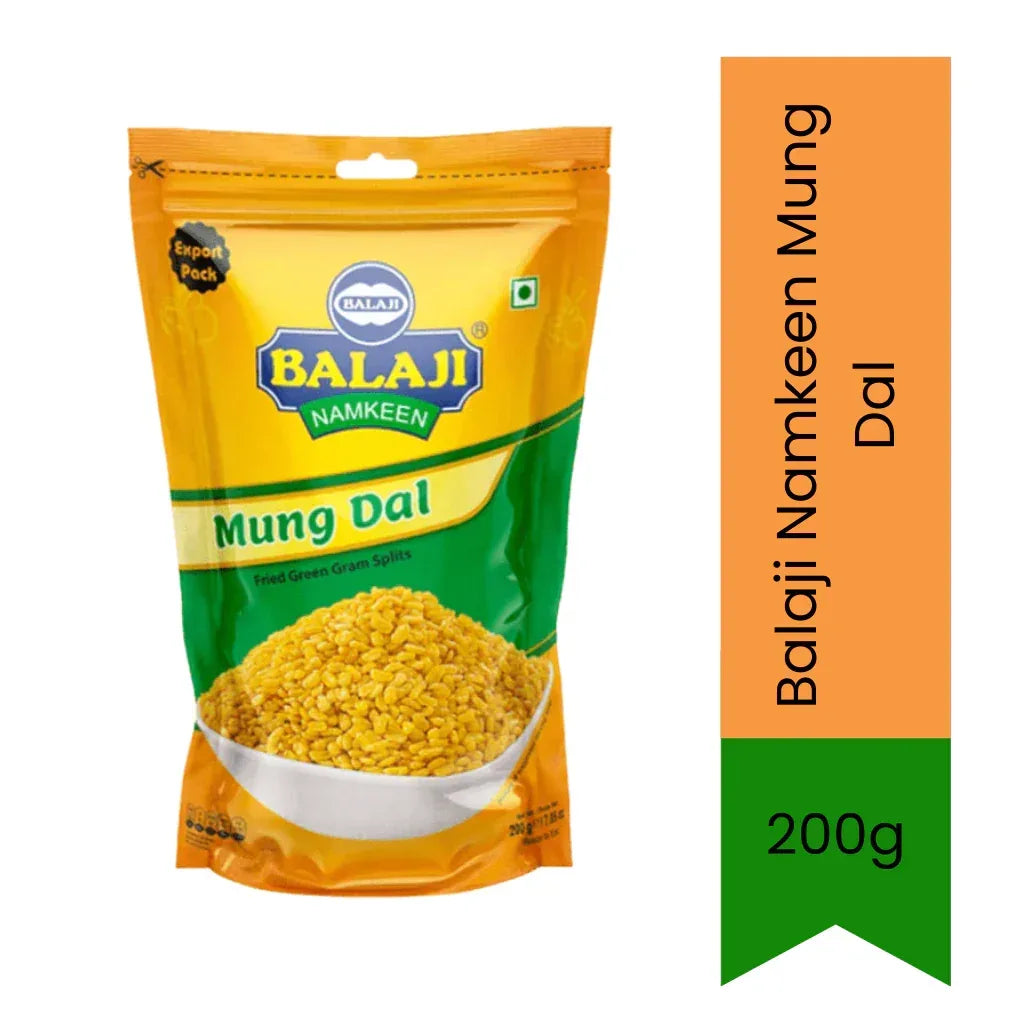 Balaji Crunchy Fried Lentils / Moong Dal | 200g - Crispy Lightly Salted Yellow Gram Kernels, Delicious High-Protein Healthy Everyday Snacking | South Africa | India Bazaar