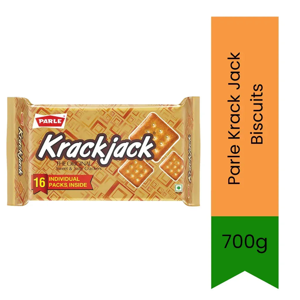 Parle Krack Jack Original Biscuits Large Pack (Meetha Namkeen Biscuit) | 700g - Iconic Sweet & Salty Cracker for Large Families & Festival Platters, Perfect Chai Companion | South Africa | India Bazaar