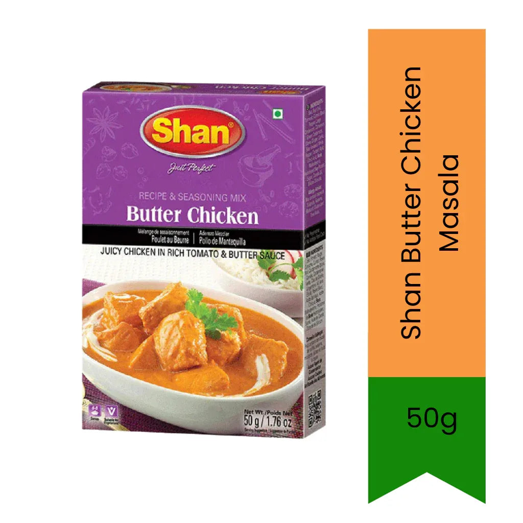 Shan Butter Chicken Spice Mix (Murgh Makhani Masala) | 50g - Creamy Curry Masala for Restaurant Style Butter Chicken & Paneer, Rich & Mild Flavour | South Africa | India Bazaar