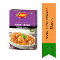 Shan Butter Chicken Spice Mix (Murgh Makhani Masala) | 50g - Creamy Curry Masala for Restaurant Style Butter Chicken & Paneer, Rich & Mild Flavour | South Africa | India Bazaar
