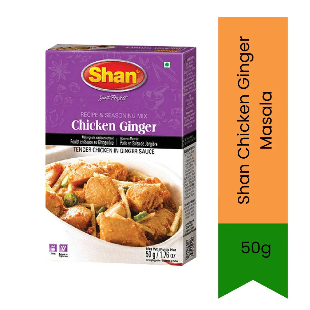 Shan Chicken Ginger Spice Mix (Adrak Chicken Masala) | 50g - Aromatic Ginger Curry Masala for Stir-Fries & Kadai Chicken, Zesty & Savoury Cooking Blend | South Africa | India Bazaar