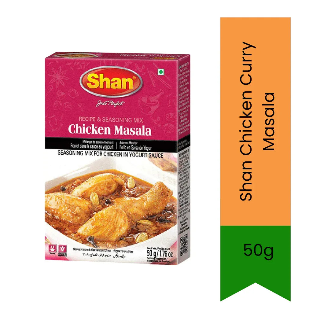 Shan Chicken Curry Spice Mix (Murgh Masala) | 50g - Classic Curry Masala for North Indian Chicken Gravy & Weekly Meal Prep, Rich Spicy Flavor | South Africa | India Bazaar