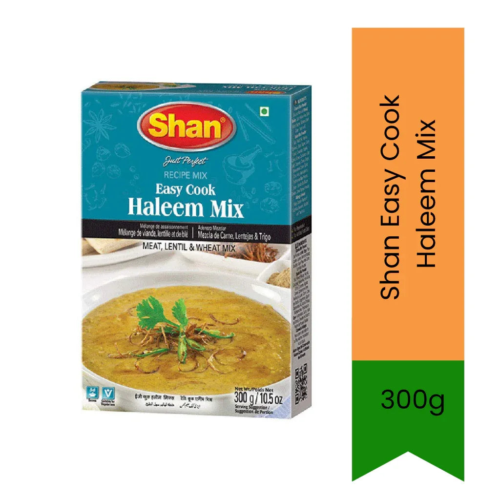 Shan Easy Cook Haleem Mix Slow-Cooked Meat & Lentil Stew | 300g - Thick Savoury & Spiced Porridge-Style Grain Mix, Quick Traditional Indian Meal Solution | South Africa | India Bazaar