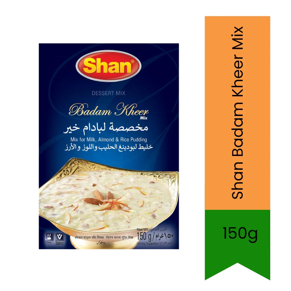 Shan Almond Rice Pudding Mix / Badam Kheer Mix 150g | Creamy Milk Dessert with Almond | Sweet, Nutty & Smooth | Easy Dessert Mix | South Africa | India Bazaar