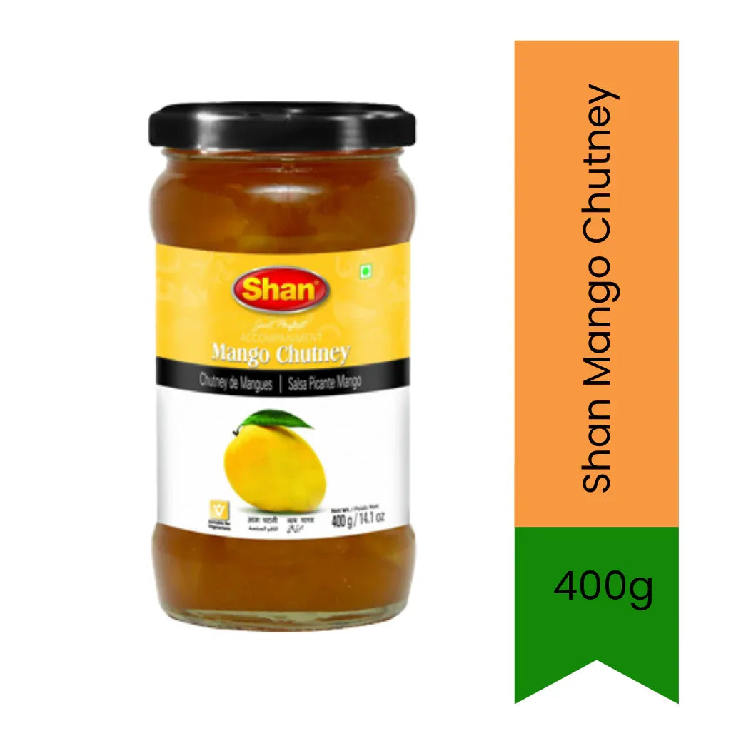 Shan Mango Chutney (Aam Ki Meethi Chutney) | 400g - Sweet, Tangy & Spiced Green Mango Preserve, Ultimate Accompaniment for Papad, Samosas & Braai | South Africa | India Bazaar