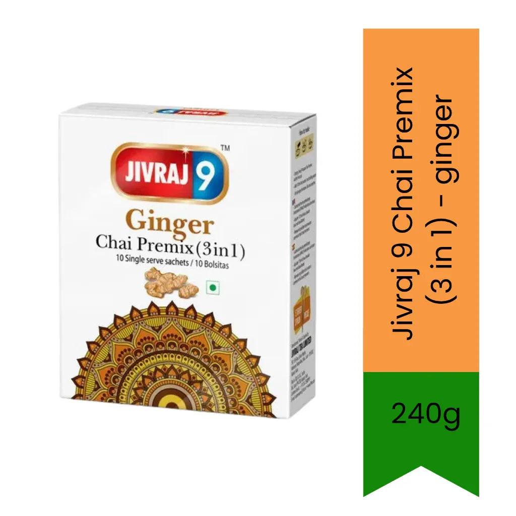 Jivraj Instant Ginger Tea Premix (Adrak Chai Premix) 240g | Ready Tea, Milk & Sugar Blend for Quick Hot Drinks | Rich Ginger Flavor with Convenient Preparation | South Africa | India Bazaar