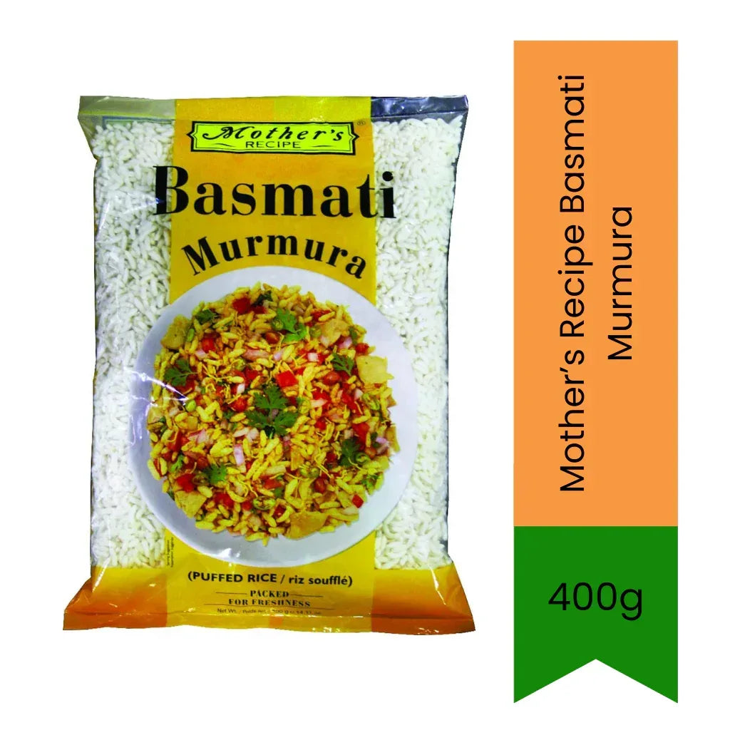 Mother's Recipe Basmati Murmura Premium Puffed Rice (Basmati Mamra) | 400g - Extra Long Fragrant Puffed Rice Grains for Diet Snacks, Sukha Bhel & Homemade Chaat Mixes | South Africa | India Bazaar