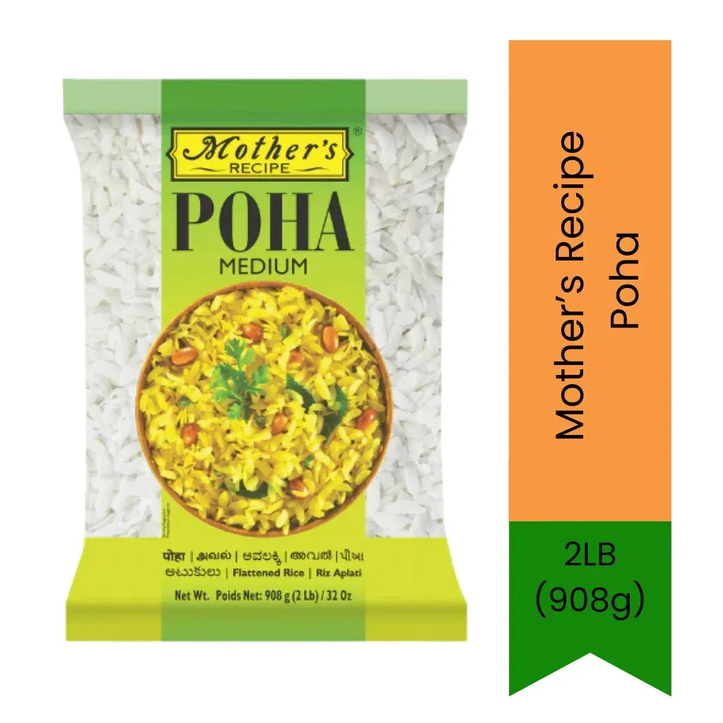 Mother's Recipe Poha Flattened Beaten Rice Grains (Chivda / Chiwda) | 908g (2LB) - Low Calorie Healthy Breakfast Staple for Making Kanda Poha & Savory Crispy Snack Mixes, High Iron | South Africa | India Bazaar
