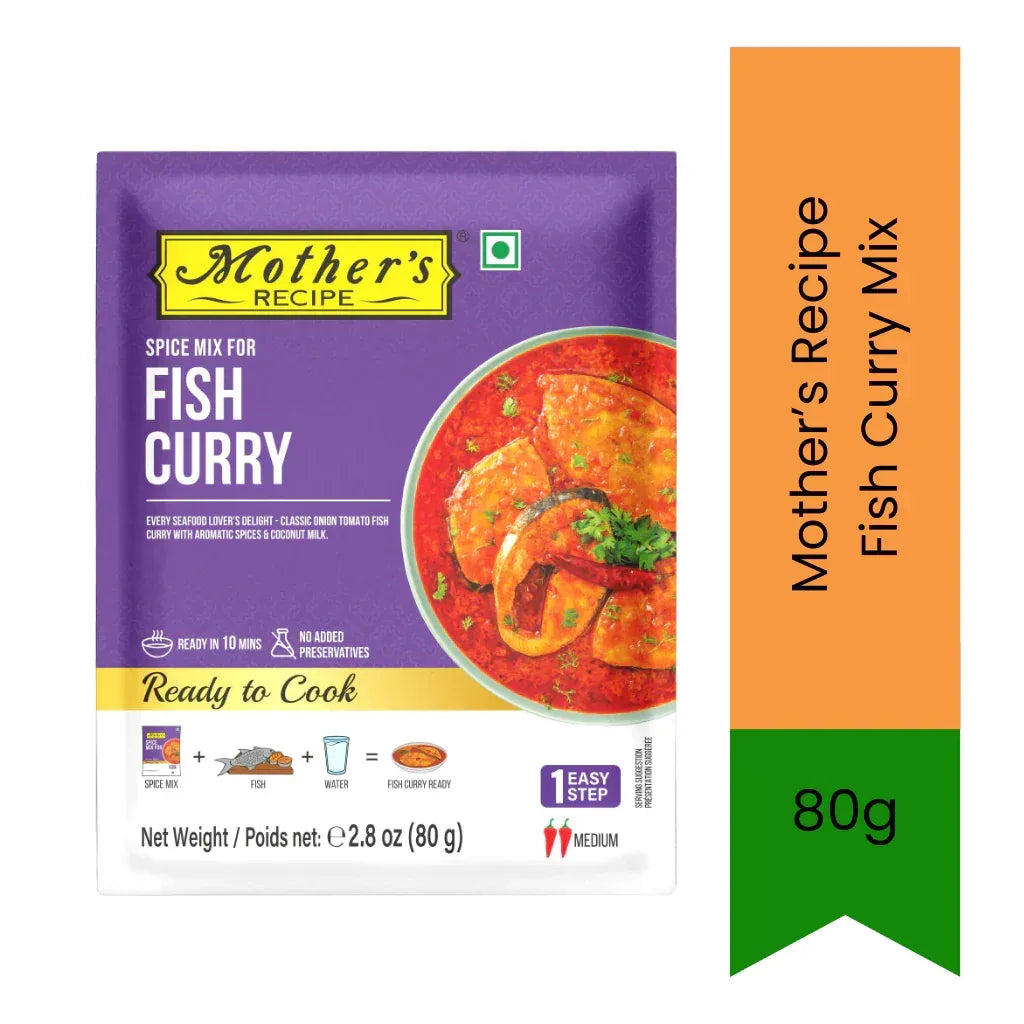 Mother's Recipe Fish Curry Seafood Spice Mix (Machli Salan Masala) | 80g - Traditional Coastal Cooking Blend for Tangy Tamarind Marine Fish & Prawn Curries, Delectable Spicy Base | South Africa | India Bazaar
