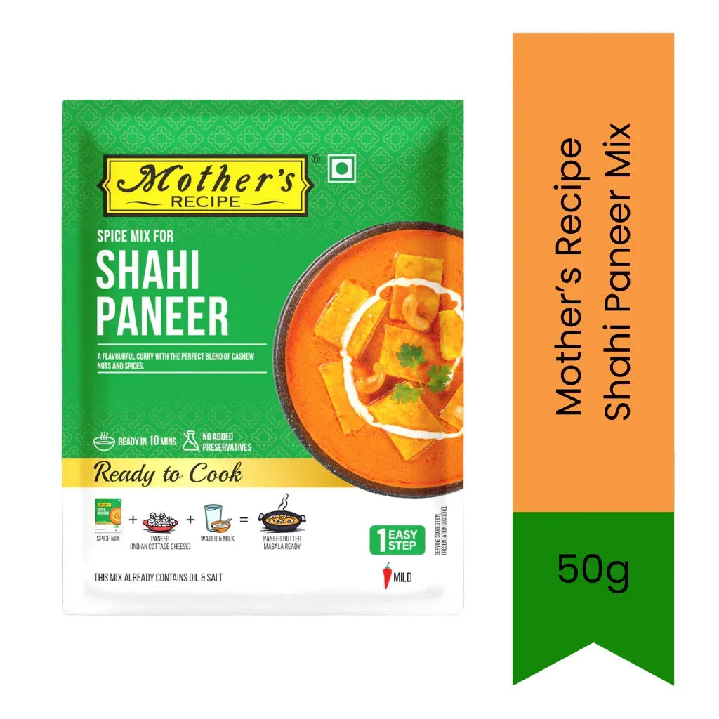 Mother's Recipe Shahi Paneer Cottage Cheese Curry Spice Mix (Shahi Paneer Masala) | 50g - Smooth Restaurant Style Cook Mix for Rich Creamy Royal Tomato Gravies, Mild Gourmet Spices | South Africa | India Bazaar