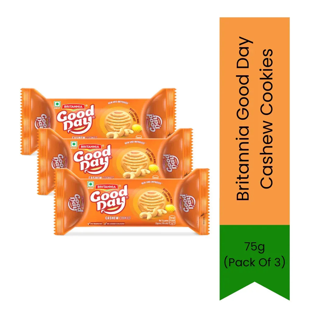 Britannia Good Day Cashew Cookies | 75g (Pack Of 3)
