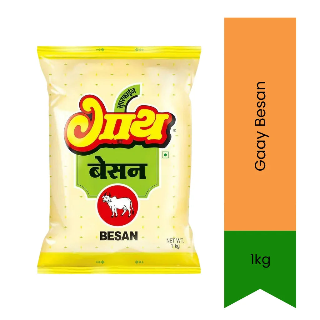 Gaay Gram Flour / Besan 1kg | Chickpea Flour for Baking, Cooking & Frying | Fine Flour for Fritters, Batters & Sweets | South Africa | India Bazaar