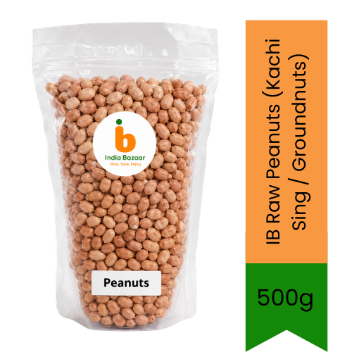IB Raw Peanuts (Kachi Sing / Groundnuts) - Premium Whole Unroasted Red Skin Kernels for Boiling, Frying Farsans & Making Peanut Chikki Sweets | South Africa | India Bazaar